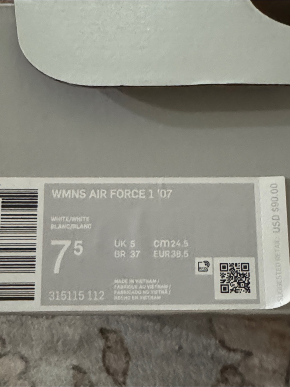 Women’s Nike Air Force 1. Size 7.5 - Picture 5 of 5